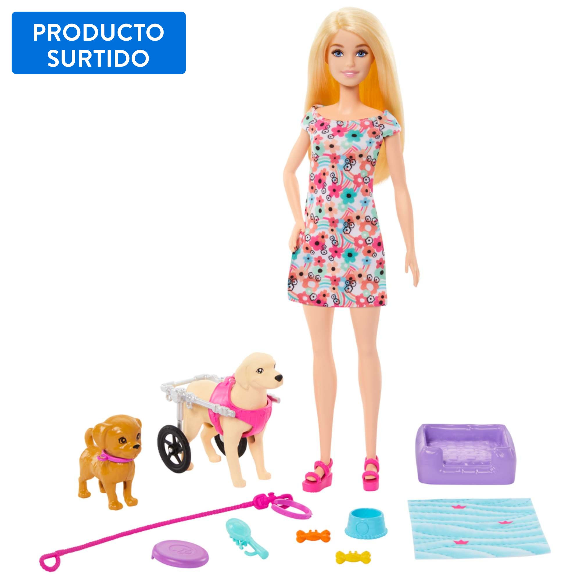 Juegos Didácticos Barbie - Set Paseo De Perrito Con Silla De Ruedas