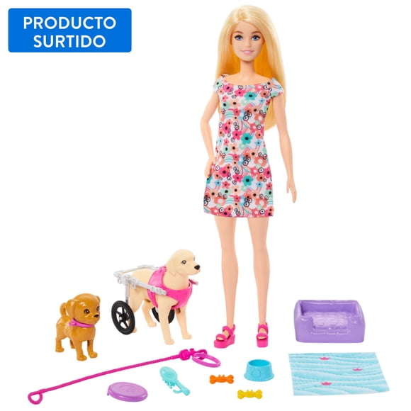 Juegos didácticos Barbie - Set Paseo de Perrito con Silla de Ruedas