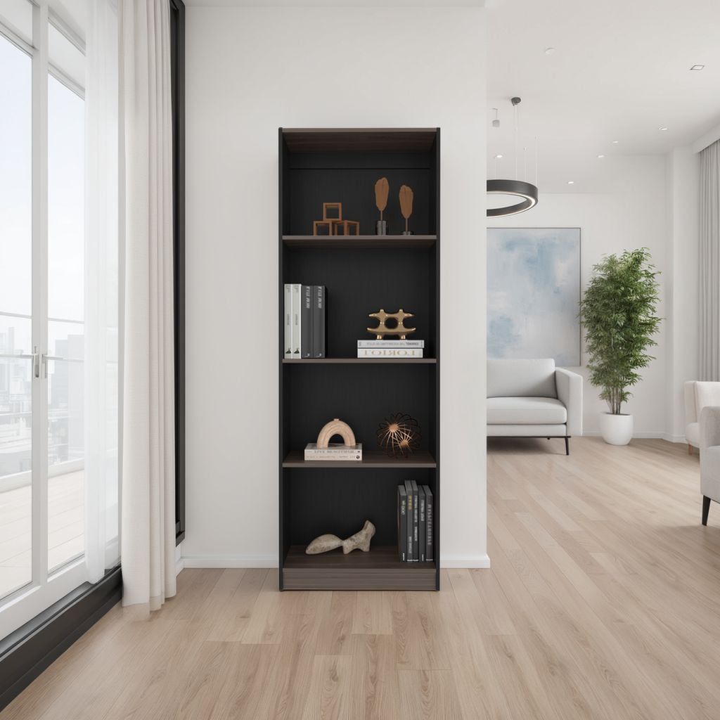 Tuhome - Estante 3 Repisas Home E1 180,6x62,8x29,9 Cm Wengue Y Milan