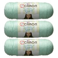 Yarn Caron Simply Soft Solids, Color Verde Suave, 170 G (Paquete De 3)