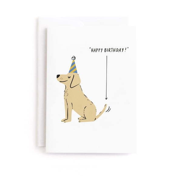 Tarjeta de Cumpleaños Minted 5x7" El Perro Dice ¡Feliz Cumpleaños!