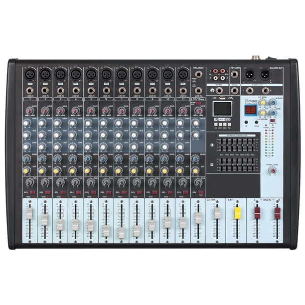 Mezcladora de audio Bluetooth profesional Boytone de 12 canales, grabación para PC, 16 efectos DSP,