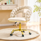 thumbnail image 2 of Silla de vanidad trasera de burbuja de terciopelo, silla de maquillaje giratoria de 360 ° de altura ajustable con base de metal de oro y ruedas rodantes silenciosas, 2 of 5
