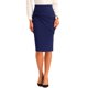 thumbnail image 1 of INSPIRE CHIC Falda lápiz fruncida de cintura alta para mujer con detalle de lazo y abertura trasera, falda ajustada midi azul oscuro L, 1 of 6