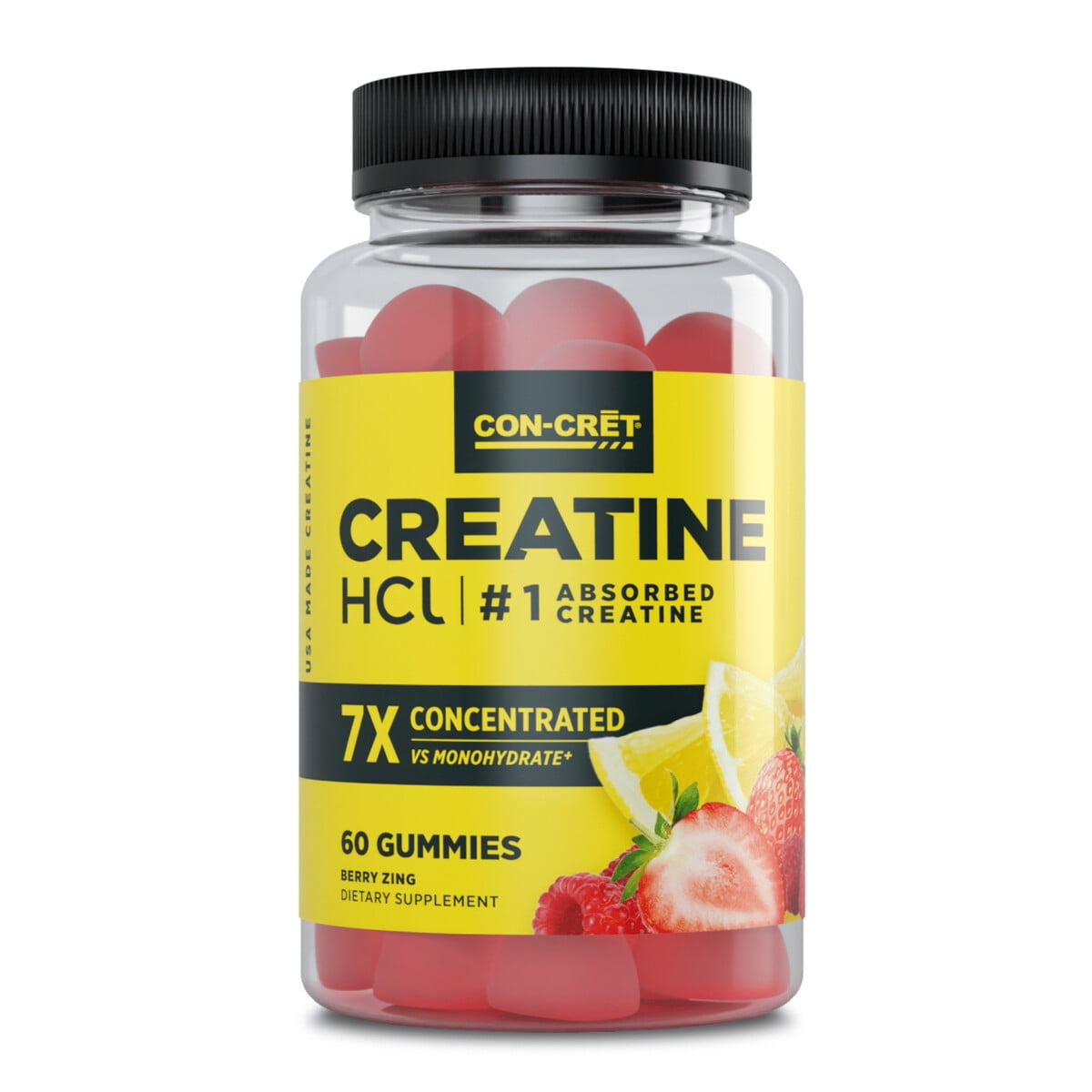 Gomitas Creatina Hcl Concret Berry 60 Unidades 7x Potente