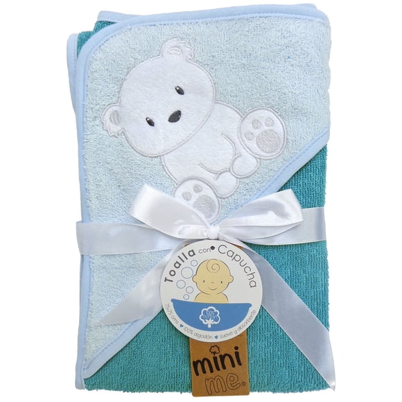 Toalla Capucha para bebé celeste (Oso)