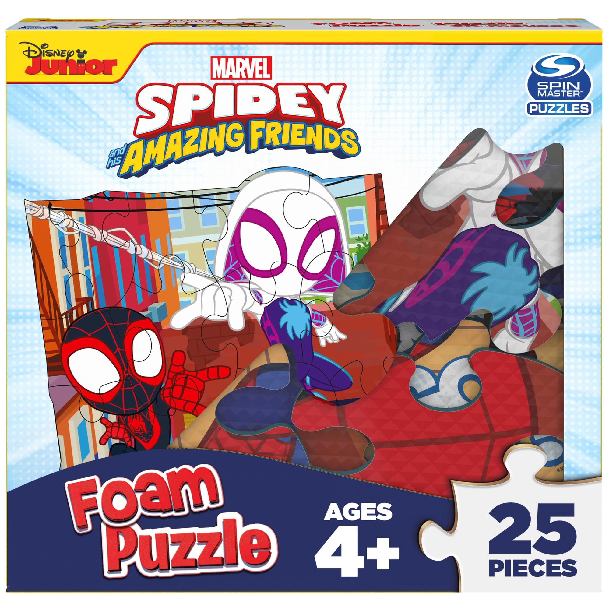 Spin Master Games - Puzzle Squishy De Espuma Spin Master Marvel Go Spidey! ¡25 Piezas