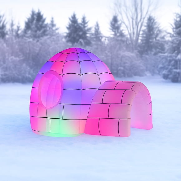 Iglú inflable con luz de colores de 2,4 m