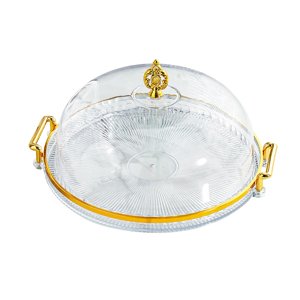 Magideal - Bandeja De Exhibición Para Pasteles, Plato De Postre, Soporte Para Comida, Mesa Centro De Mesa, Plato Para Galletas, Soporte Para Pastelería, Accesori Claro