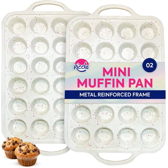 Molde para Mini Muffins RICCLE de Silicona con Marco Metálico de 24 Cavidades