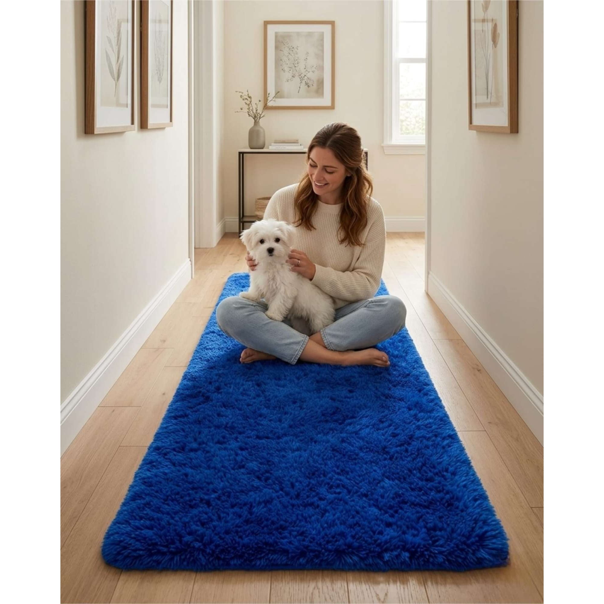 Todo Para El Hogar - Set De 2 Alfombra Pasillera Shaggy 70x150 Cm Pelo Largo
