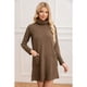 thumbnail image 1 of Sweater Mini Vestido Corto Tejido Mujer Cuello Alto Doble 2001, 1 of 3