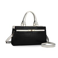 Bolso Satchel - Colby, Mkf Collection, Bolso De Mano De Cuero Vegano Con Asa Superior Y Correa Desmontable - Negro