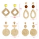 thumbnail image 2 of 4 pares de pendientes de ratán con borlas tejidas, aros trenzados y colgantes para mujeres y niñas., 2 of 6