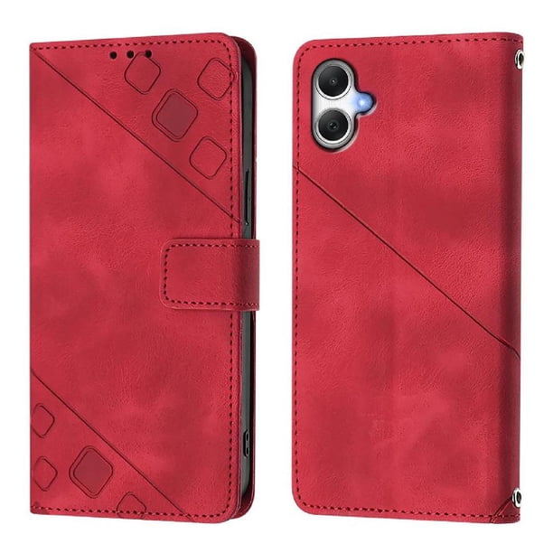 Funda Cartera para Samsung Galaxy A07 4G con Soporte y Ranuras, Resistente a Golpes y Rayones Rojo