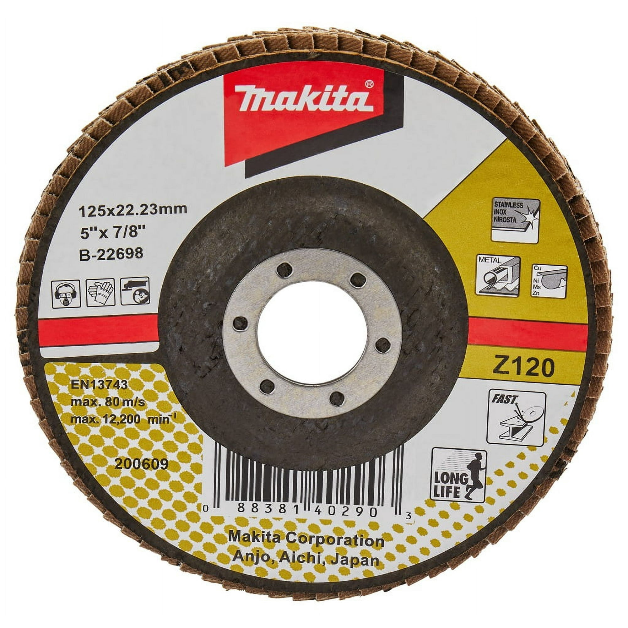 Makita - Disco Traslapado Z120,refuerzo Fibra De Vidrio En Angulo (125mm)