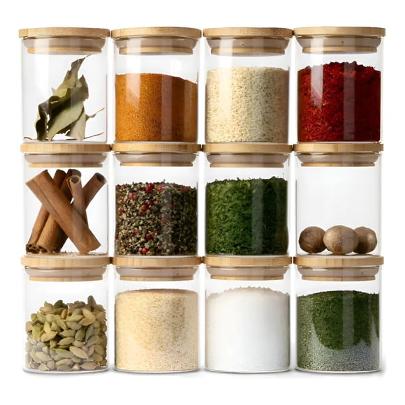 Pack 12 Frascos De Vidrio Herméticos Para Alimentos Transparente