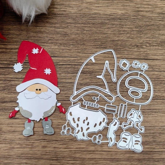 Diseño navideño de Papá Noel troquelado para hacer tarjetas