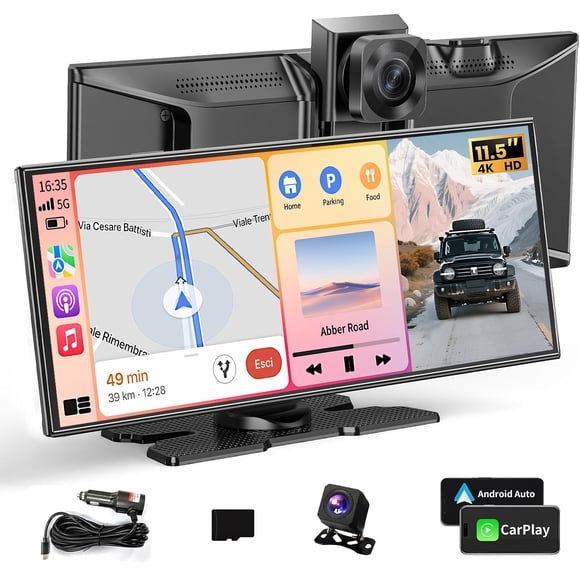 Pantalla CarPlay M CARKUMI 29 cm 4K inalámbrica con Android Auto