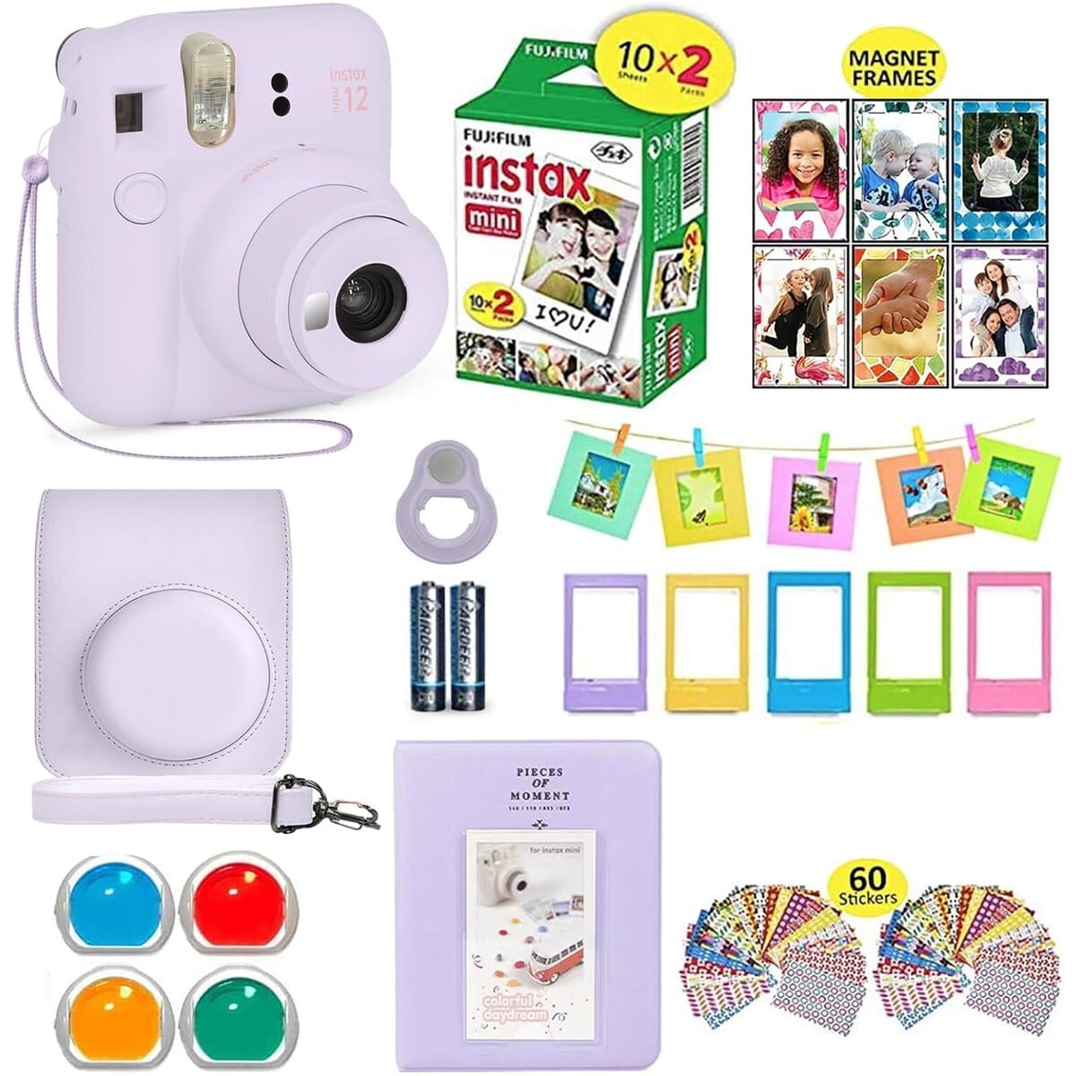 Fujifilm - Camara Instantanea Instax Mini 12 Lila Pack Completo