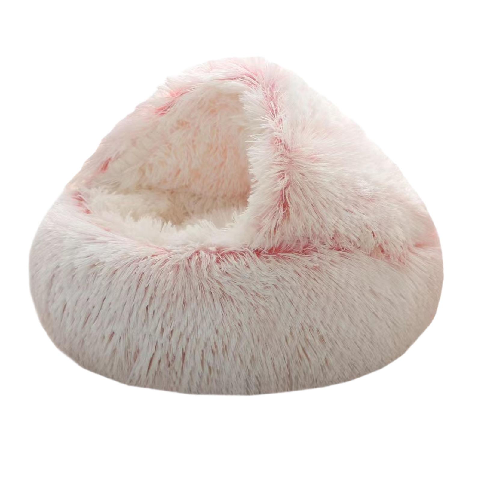 Magideal - Cama Para Dormir Para Gatos, Casa Cálida, Caseta De Invierno Suave Portátil, Nido Para Gatos, Cojín Cálido, Cama Semicerrada Para Mascotas Para Perros Rosa 40Cm