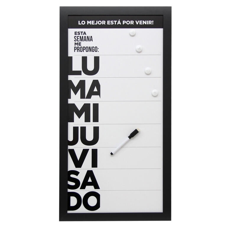 Vgo - Pizarra Plastica 30x60 Cm Work Negro