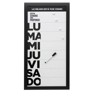 Vgo - Pizarra Plastica 30X60 Cm Work Negro 64X