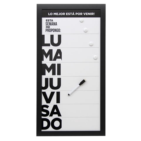 Vgo - Pizarra Plastica 30X60 Cm Work Negro