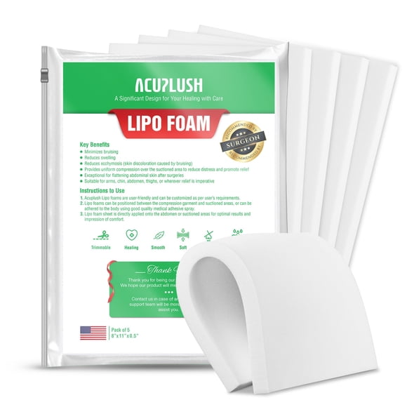 Almohadillas de espuma ACUPLUSH Lipo para recuperación de liposucción, paquete de 5