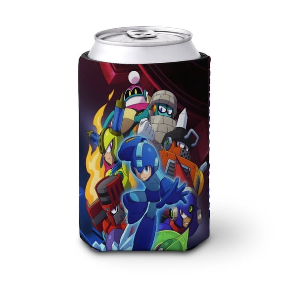 Mega Man Megaman Funda enfriadora de latas, aislante de bebidas para mantener frías o calientes, funda térmica plegable para latas, portabebidas reutilizable