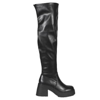 Megabazar Spa - Bota Larga Mujer Ecocuero 27 Yassne Negro