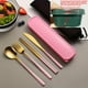 thumbnail image 1 of Set, 304 Stainless Steel Portable Gift Cutlery Set Korean Cutlery Knife Fork Spoon Chopsticks Four Piece Set Portable, 1 of 5