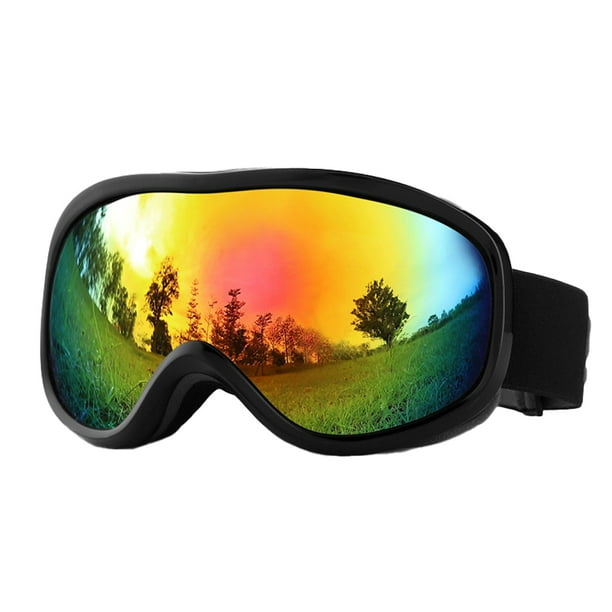 Gafas de esquí esféricas, gafas de esquí de doble capa antivaho para exteriores para hombres y mujeres.