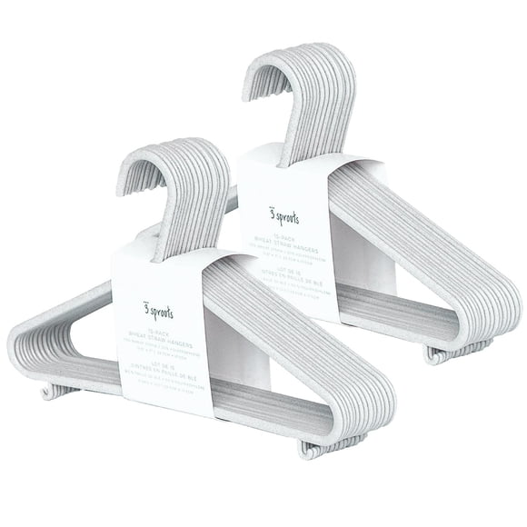 Paja de trigo Hangers 3 Sprouts de plástico, paquete de 30 unidades, para ropa infantil