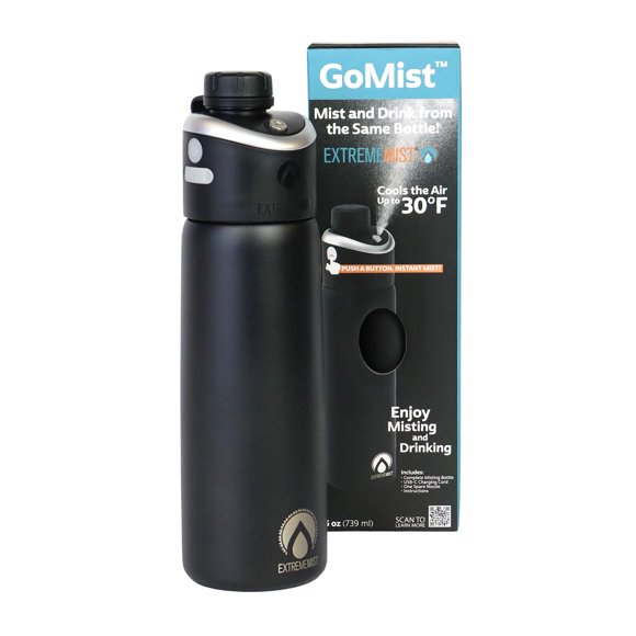 Botella nebulizadora y para beber EXTREMEMIST GoMist 750 ml negra