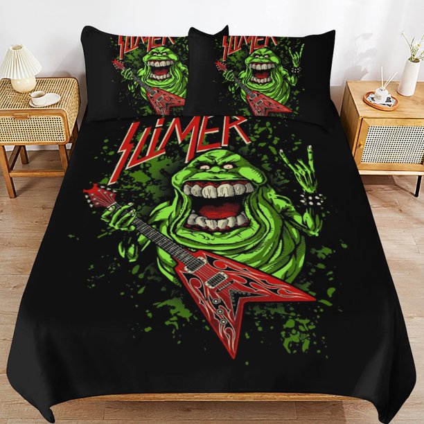 x635 Ghostbusters Bed Duvet Cover Microfiber Bedding Sets 3D Printed Lightweight 3 Piece Comforter Sets, 1 Duvet Cover And 2 Pillow Shams for Kids Boys Girls 90"x90" jn635