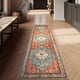 thumbnail image 1 of Alfombra Lahome Boho Tribal, lavable, 60 x 240 cm, color verde oxidado y opaco, 1 of 9