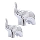 thumbnail image 3 of 2x Estatuilla De Elefante Lindo Animal Escultura Arte Artesanía Hogar Deocr Plata, 3 of 5