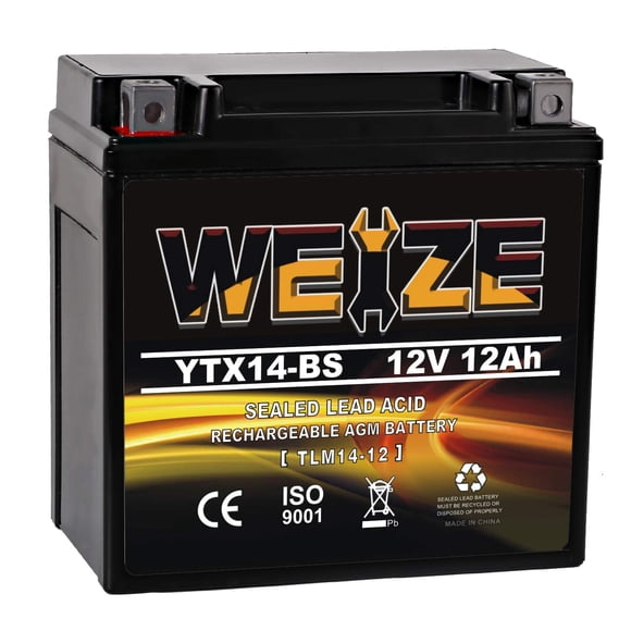 Batería WEIZE YTX14-BS de alto rendimiento 14AH 12V