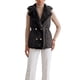 thumbnail image 1 of INSPIRE CHIC Chaleco Acolchado para Mujer con Cuello de Solapa de Felpa, Doble Botonadura, Grande, Negro, 1 of 6