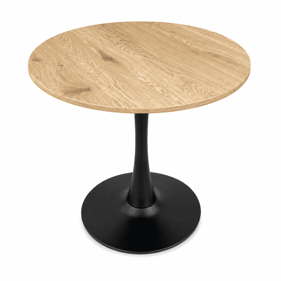 Mesa Comedor Redonda Tulip Wood 80cm Diametro Negra