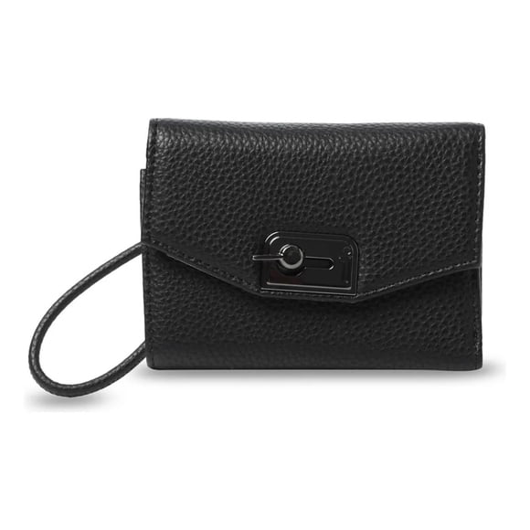 Billetera Mujer Smooth Pequeña Con Rfid Blocker Negra