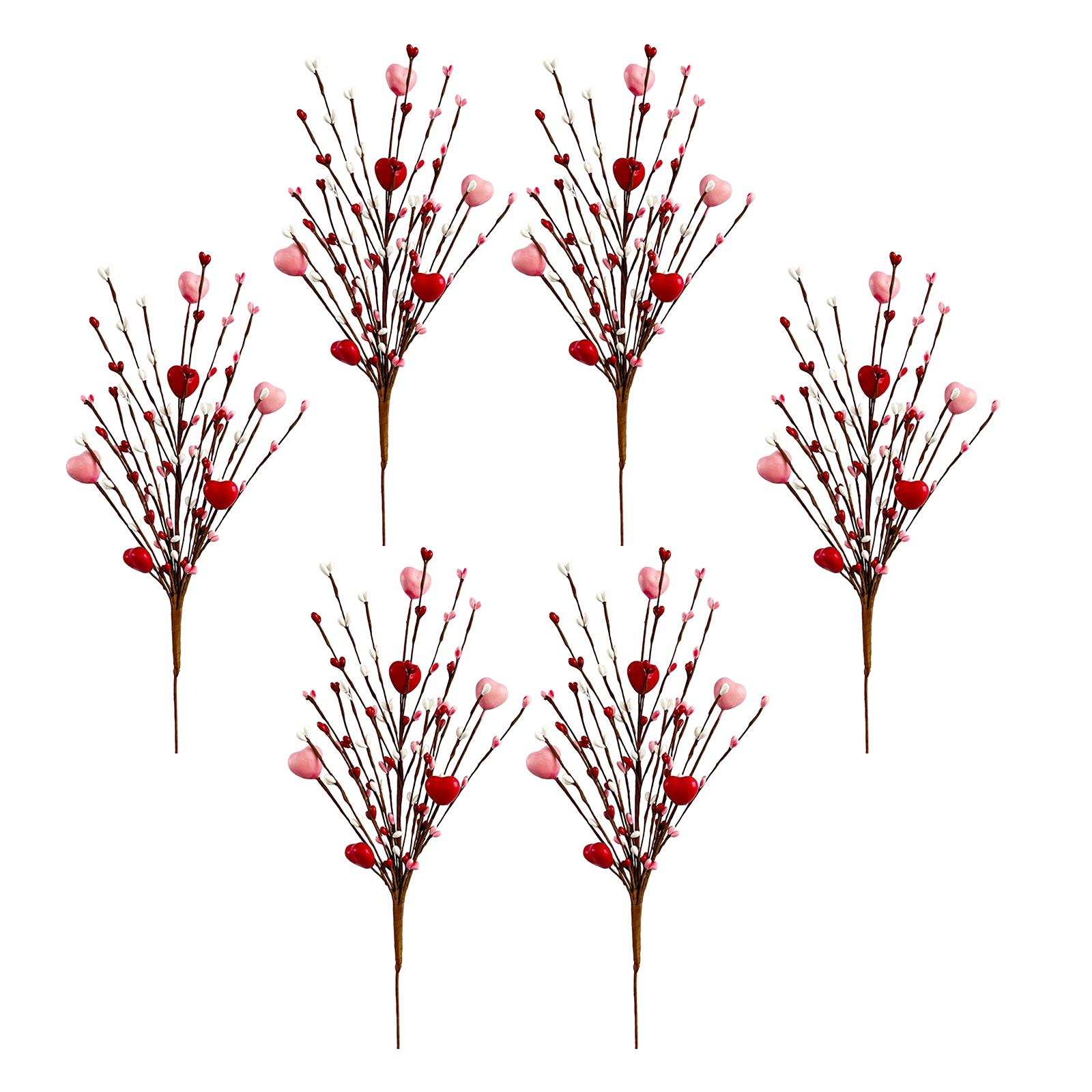 Magideal - 6 Uds. De Flores Artificiales Para Decoración Del Día De San Valentín, Longitud De 42Cm, Decoración Romántica Flexible Para Accesorios De Decoración D