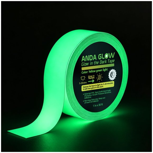 Cinta fosforescente Anda Glow 5 cm x 9 m impermeable