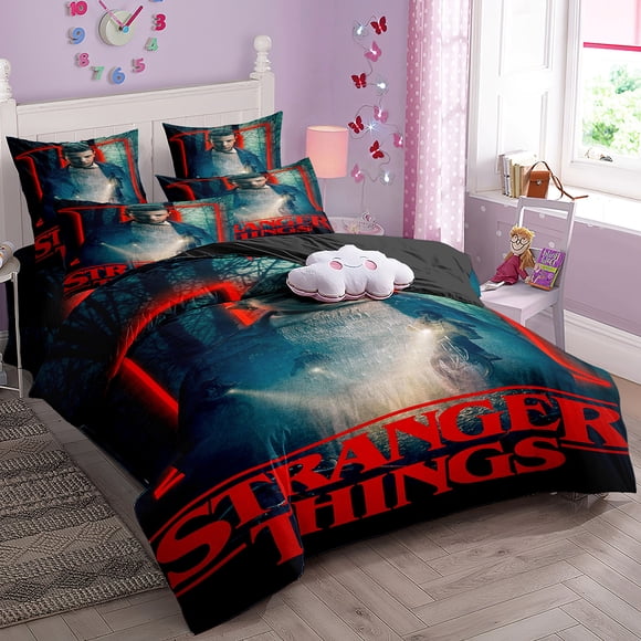 Stranger Things Quilt Set 3-piece 3D printed cartoon anime bed