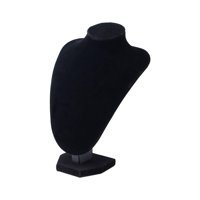 Ioensy - Collar Cadena Joyería Busto Tiendas Minoristas Tienda Collar Soporte De Exhibición Soporte Terciopelo Negro 21X15