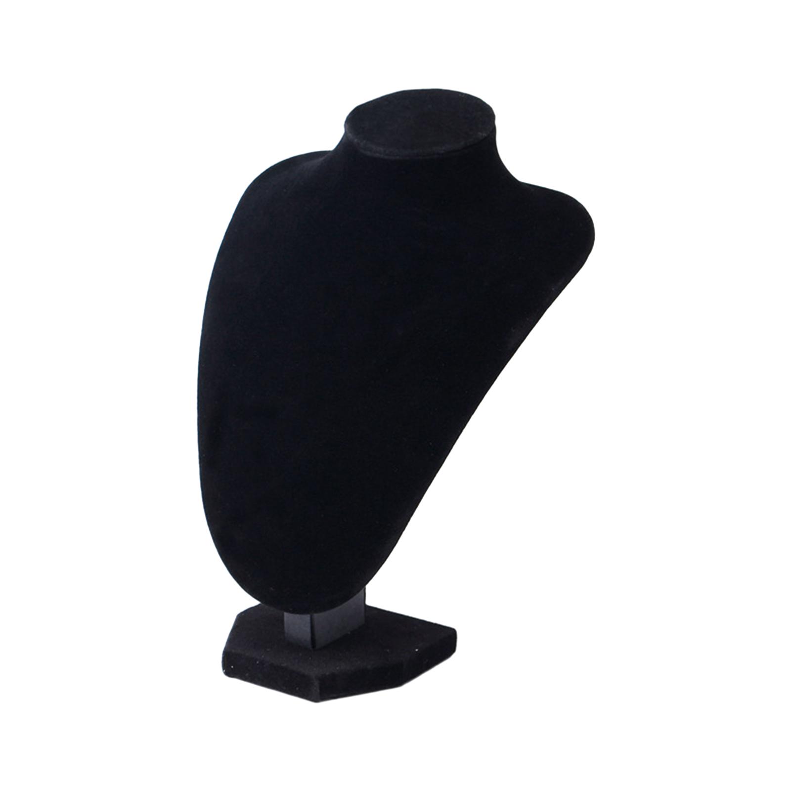 Ioensy - Collar Cadena Joyería Busto Tiendas Minoristas Tienda Collar Soporte De Exhibición Soporte Terciopelo Negro 21X15