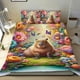thumbnail image 1 of Capybara Conjunto de sábanas temático, trío de piezas, cómodo y amigable con la piel, diseño único, regalo de decoración para el hogar para familiares, amigos y fans,135cm *200cm, 1 of 6