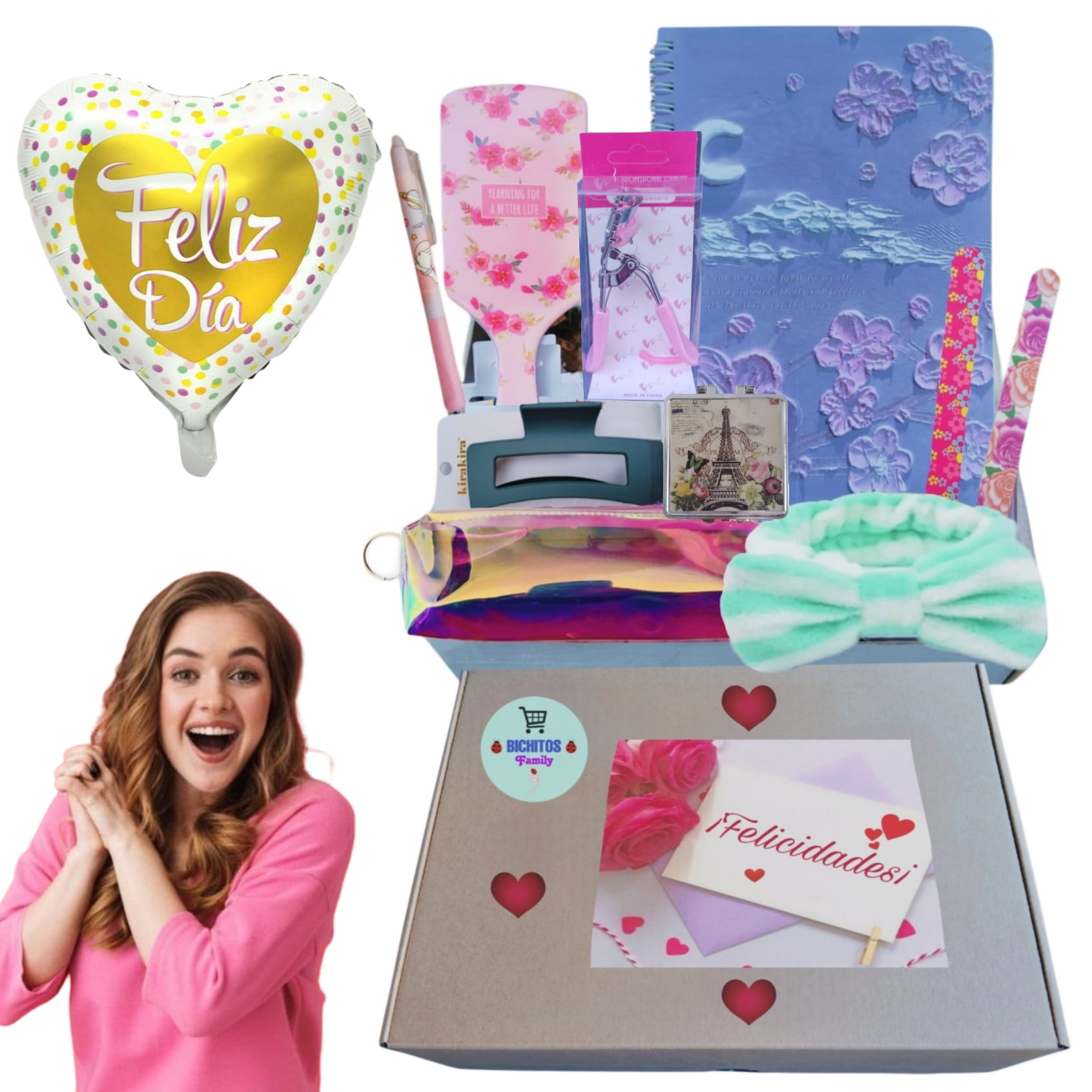 Genérica - Pack Ondulador De Pestañas + Libreta Y Accesorios Femeninos Para Regalo