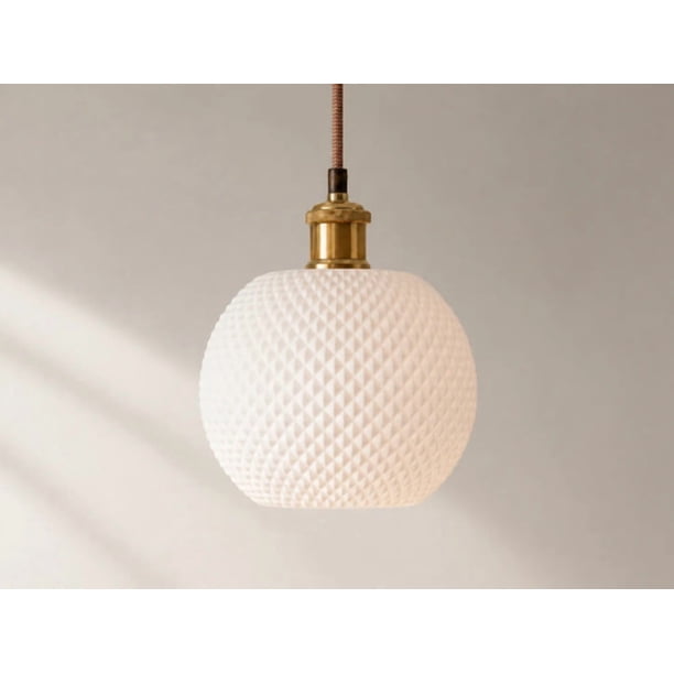 Lámpara Colgante de Techo SLVJE Prisma E27 Impresa en 3D Blanco + Ampolleta